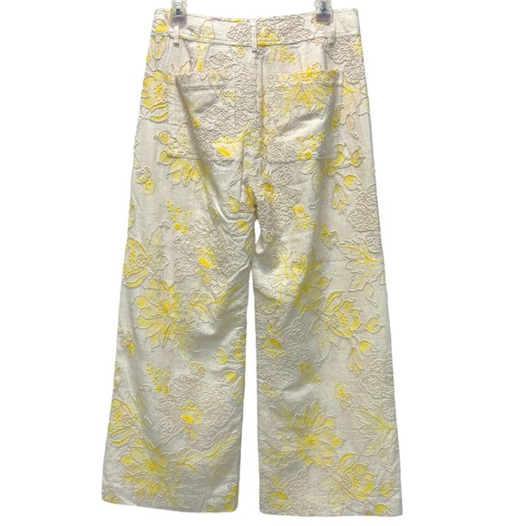 Antonio Melani Alexa Soutache Embroidered Linen Blend Wide Leg Pants NWT 6 - Picture 2 of 14
